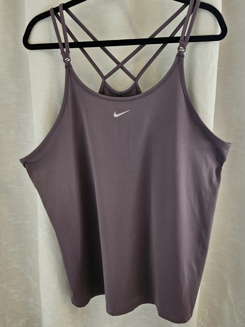 Nike Dri-FIT Strappy-Back Workout Tank Top Mauve Purple XXL
